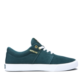 Supra Mens STACKS II VULC Low Top Shoes Evergreen/white | US-37492